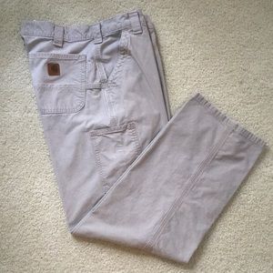 Tan Carhartt Canvas Work Pants sz 34 x 32